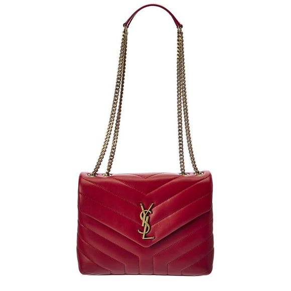 Saint Laurent Bags Saint Laurent Loulou Small Matelasse Y Leather Shoulder Bag Red Poshmark